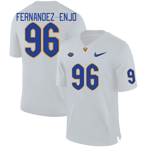 Men #96 Franco Fernandez-Enjo Pitt Panthers College Football Jerseys Stitched Sale-White